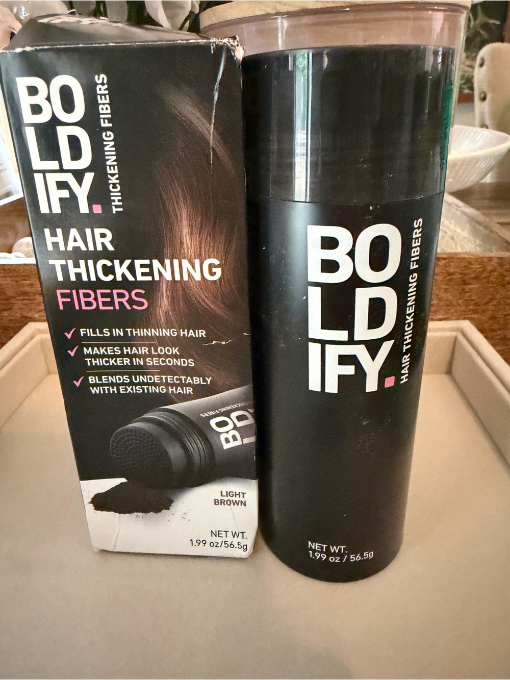 BOLDIFY Hair Thickening fibers in light brown for Thinning Hair 28 g
